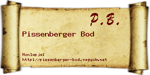 Pissenberger Bod névjegykártya